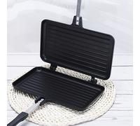 TEMU 1pc Hacedor de sándwich de aluminio antiadherente de cara, mango desmontable, sartén para desayuno, parrilla rectangular para tostadas, , huevos, gofres, cocina portátil para uso en casa
