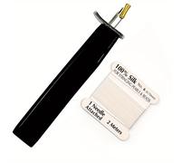 TEMU 1pc Herramienta de Nudo de Cuentas Negra con 1 Tarjeta de Cordón #6 para Hacer Joyería de Perlas DIY, Herramienta de Cuentas Portátil y Práctica, Herramienta de Costura, Esenciales para el Hogar