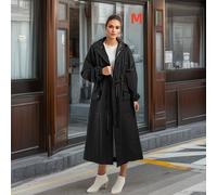 TEMU 1pc Impermeable de Moda, Capucha para Adultos, Poncho Largo Ajustado con Cordón para Senderismo y Pesca, e Impermeable, Abrigo Cortavientos con Capucha para Exteriores