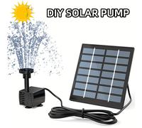 TEMU 1pc Kit de Bomba de Agua Solar DIY para Uso Exterior, Bomba de Fuente Solar de 1.5W/2.5W con 6 Boquillas, para Baños de Aves, Estanques, Jardines y Decoración de Paisajes de Acuarios