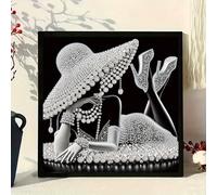 TEMU 1pc - Kit de pintura de diamantes con de dama elegante, forma especial 5D con incrustación parcial de diamantes de cristal para manualidades de decoración del hogar, un regalo a
