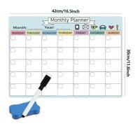 TEMU 1pc Kit de Tablero Magnético 2D para Planificador Mensual | Calendario de Borrado , Marcador y Borrador, Organizador de Horario Adhesivo para Oficina, Hogar y , Material de PVC