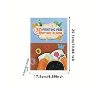 TEMU 1pc Kit Práctico de Suministros para Impresión 3D con 42 Patrones, Álbum de Dibujo DIY, Plantilla de , Base Transparente y Manual de Instrucciones Artísticas