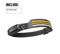 TEMU 1pc Lámpara de Cabeza COB para , 10 con Sensor de Movimiento, LED Recargable USB, Luz Libre para Parrilla, Pesca, Camping, BBQ y Emergencias