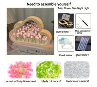 TEMU 1pc Lámpara de mesa LED con espejo y diseño , luz nocturna ¡ tú mismo! decorativa floral , e en flores para el hogar. Regalo Navidad Día del Amor cumpleañeros