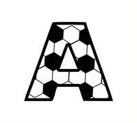 TEMU 1pc Letra de Fútbol Metálico para Pared Metal Decoración Deportiva Colgante Hogar Regalo Único al Futbol, Diseño a Construcción Coleccionistas y Tiendas