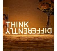 TEMU 1pc Letrero de neón " Different", alimentación USB, ajustable, letrero LED con logo Different, luz para oficina, sala, dormitorio, patio o decoración del hogar