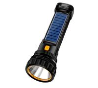 TEMU 1pc Linterna LED Solar-Powered con luz de trabajo COB, 3 , batería de litio recargable, plástico duradero, uso al para camping, senderismo, caza, montañismo, emergencia - baterías