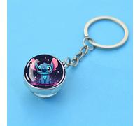 TEMU 1pc Llavero de Anime Stitch con Colgante de Película Disney, de Vidrio Cara - Regalo de
