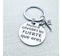 TEMU 1pc Llavero de de Acero Inoxidable Grabado con el Mensaje 'Nunca Olvides lo Fuerte que ' en Español, Regalo Motivacional para Familiares y