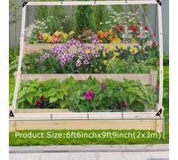 TEMU 1pc Lona Transparente Duradera con Bordes - Material PE Impermeable y a Prueba de Sol, para Protección de Jardines, Camping al , Blanca, Película de Plástico