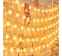 TEMU 1pc Luces de Estrella Decorativas Navideñas 1.5/3/4.5/6m, Cadena Luminosa con Control a Pilas para Fiestas Hogar Dormitorio Pared Ventana Interior Árboles y Sala