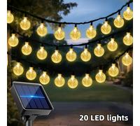 TEMU 1pc Luces de solares con bolas de para exteriores, 100/50/20 LED, sensor de luz incorporado, 8 de iluminación, guirnaldas de luces solares para jardín, valla, patio, boda, porche, de Navidad