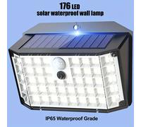 TEMU 1pc Luces Solares con 176 LEDs y Tres de Iluminación, Equipadas con Sensor de Movimiento, Ideales para Uso en Exteriores en Jardines, Patios, y Terrazas