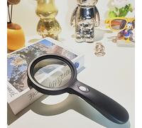 TEMU 1pc Lupa de 10x con 12 Luces LED, Lupa de Grande para Lectura, para Leer y Reparaciones, Lupa para Evaluación de Monedas y Sellos