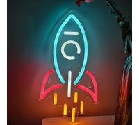 TEMU 1pc Luz de Neón de - Decoración de Letrero LED de Neón con Tema Espacial para Dormitorio, de Pared, Regalo para Entusiastas de Ciencia Ficción 6.3''*11.61''