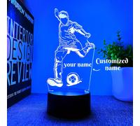 TEMU 1pc Luz Nocturna 3D Personalizada con , Figura Creativa de Fútbol con Control Táctil y Cambio - Regalo para Amantes del Fútbol, Decoración para o , Ambientador de Habitaciones
