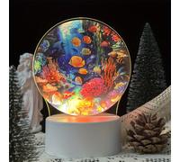 TEMU 1pc Luz Nocturna Acrílica Marina - USB, Lámpara de Mesa Eficiente en Energía con Submarina Colorida - Ideal para Dormitorio, , Decoración de Oficina - Regalo
