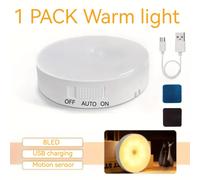 TEMU 1pc Luz Nocturna LED con Sensor de Movimiento para Interiores, Carga USB y Batería Incorporada, Versión con para Armario, Escaleras, Debajo del Gabinete, Pasillo, Cocina, Frío/