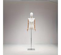 TEMU 1pc Maniquí de exhibición para tienda de ropa femenina, de cuerpo completo, estante de ropa de cuerpo , accesorio de disfraz de maniquí de medio cuerpo (brazos de plástico de color madera)