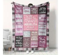 TEMU 1pc Manta de Abuelita Española - 100% Poliéster Franela, Geométrico con Frases de Amor en Español, para Todas para Sofá, Cama, Picnic - Regalo Considerado para Abuelitas