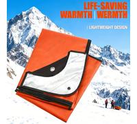 TEMU 1PC Manta de Emergencia Aislante, Reutilizable y Reflectante - 60 x 83 pulgadas, 90% Corporal Retenido, Impermeable al Viento, Diseño de 3 Capas con Ojales Refuerzados,