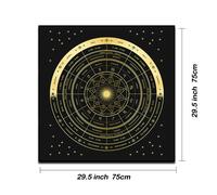 TEMU 1pc Mantel de Altar de Tarot y Rueda del - Tela de Carta Astrológica con Sol, Luna, 12 del para Meditación, Decoración /Wicca, Rueda del Año - Adecuado para Hogar, de Habitación