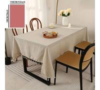 TEMU 1pc Mantel de Poliéster Estilo Lino Beige con Bordes Afilados - Cubierta de Mesa Cuadrada para Hanukkah, Comedor Diario y Decoración Festiva, Tela Duradera Fácil de Limpiar