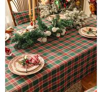 TEMU 1pc Mantel Navideño a Cuadros, Estampado de Buffalo Verde para Decoración de Comedor , Ideal para Fiestas y Ocasiones Festivas