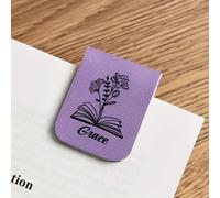 TEMU 1pc Marcador Magnético Personalizado - y Flor// del Libro, Sujetalibros de Cuero PU con Cierre Magnético, Regalo para Amantes de los Libros (/Graduación) - Opciones Multicolor