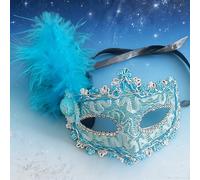 TEMU 1pc Máscara de con Plumas Ornamentales, Ideal para Carnaval, Mardi Gras y Fiestas Temáticas - Máscara Elegante para Disfraces, Accesorio Veneciano, Solo Máscara (Sin Disfraz)