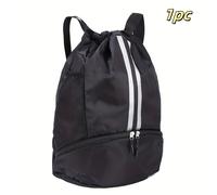 TEMU 1pc Mochila Deportiva Grande con Tela Oxford de Resistencia, Correas Ajustables y Acolchadas para los Hombros & Cierre Con Cordón - Fútbol Baloncesto Mo