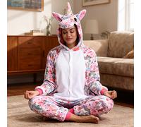 TEMU 1pc Mono de Peluche de Unicornio de Franela - Disfraz de Invierno con Cuello de , Solo a , Ropa Mágica para Niños, Conjunto para Dormir y (Multicolor)