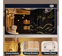 TEMU 1pc Mosquitero con Diseño de Cremallera , Cortina Opaca y Soporte, Tecnología de Impresión , Bloqueo de Luz, Espacioso y , Estructura Resistente, Fácil Montaje, Ideal para Literas o Loft