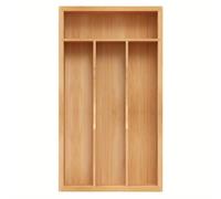 TEMU 1pc Organizador de Cubiertos Pequeño, Organizador de Cajón de Cocina de Bambú, Porta Utensilios, Bandeja para Cubiertos y Almacenamiento de Cucharas con Divisores Ranurados
