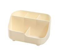 TEMU 1pc Organizadora Multifuncional de Plástico y Papelería con Divisores - /Azul/Beige, Blanca & Marrón de - Almacenamiento Duradero para Maquillaje, Suministros, Oficina o como Estuche Pequeño (Sin