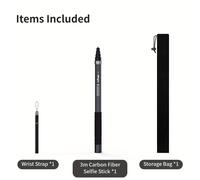 TEMU 1pc Palo Selfie Invisible de Fibra de Carbono para GoPro/DJI//Akaso Brave/, Compatible con GoPro 13/12/11/10/9/8/7/6/5/4/3, DJI Pro/4/3/6/360/Pocket 3/Nano