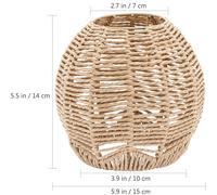 TEMU 1pc Pantalla de Lámpara Colgante de Ratán Art Déco, Cubierta de Lámpara Colgante de Cesta Tejida, Adecuada para Decoración de Casa, Restaurante, Cafetería, Tienda de Té