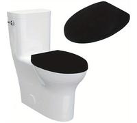 TEMU 1pc para de inodoro inferior elástica, lavable para asiento de inodoro para baño, de tela para de inodoro, para la parte superior y posterior del inodoro