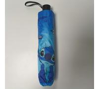 TEMU 1pc Paraguas Plegable Manual de Disney Stitch - Diseño de Dibujos Animados Lindo con Stitch y Cara de Stitch, Plástico Duradero, Operación Manual de 8 Varillas, para Viajes al