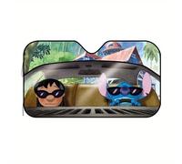 TEMU 1pc Parasol de Coche Estilo Verano Disney Stitch y Lilo - Accesorio Divertido con Personajes Icónicos, Protección UV para Autos