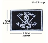 TEMU 1PC Parche bordado "!" en Los Goonies - de cierre con motivo de calavera pirata para mochilas, ropa, chaquetas, vaqueros, chalecos