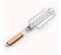 TEMU 1pc Parrilla de Acero Inoxidable para BBQ, Malla para , Pinza Desmontable y Plegable para Salchichas y Jamón, Rejilla para al