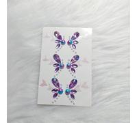 TEMU 1pc Pegatina de Cejas Autoadhesiva con de de Cristal Rosa y Flores de Estrás, Ideal para Maquillaje de Escenario y Decoración Facial de Cosplay