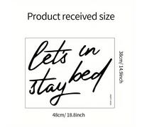 TEMU 1pc Pegatina De Pared De Vinilo Creativa, Calcomanía Con El 'Vamos A Quedarnos En La Cama', Pegatina De Pared Autoadhesiva Y Removible Para Dormitorio, , Pared De , Decoración Y Dormitorio