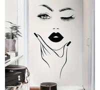 TEMU 1pc Pegatina de Pared Geométrico Contemporáneo con Cara Femenina - un de para Tu Habitación con Esta Calcomanía Autoadhesiva de PVC Removible, para Decoración , Decoración de Habitación Bonita