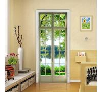 TEMU 1pc Pegatina de Puerta 2D/, Vista , 30.31*78.74 pulgadas, con Ventana que Mira un Lago y Árboles, Ideal para Decoración de Dormitorio, Sala y Oficina, Privacidad y Mejora Estética