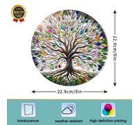 TEMU 1pc Película Adhesiva Estática de Árbol de - Decoración para Ventanas, PET con Patrones Impresos UV, para Hogar, Vidrio, Espejos y Nevera - Sin Pegamento, Pegatina DIY