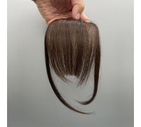 TEMU 1pc Pelo real Wispy Bangs] 1pc Bangs elegantes para mujeres, pelo real Clip-On Air Fringe, extensión de cabello con sienes, para uso diario - Marrón , mezclado