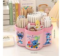 TEMU 1pc Porta Lápices Giratorio Disney Stitch, de Almacenamiento de Escritorio con Gran Capacidad y Múltiples Espacios para Útiles Escolares, Ideal para Oficina, o Hogar